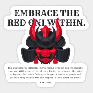 Embrace the Oni: Inner Strength Tee Sticker